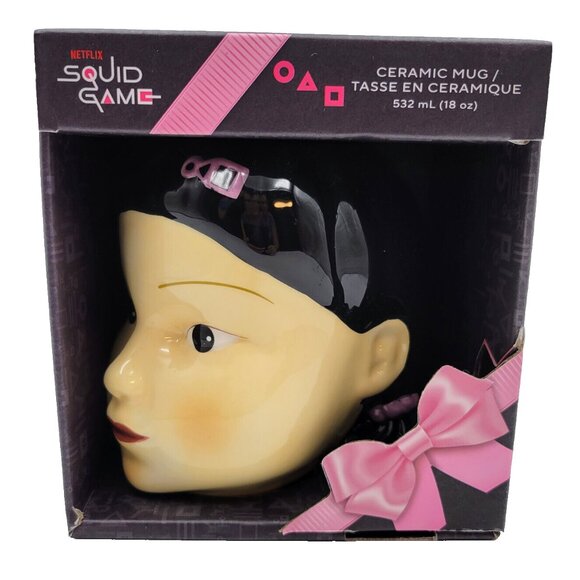 Squid Game Young-Hee Netflix Doll Ceramic Mug 18 oz NIB Cup Read - Picture 1 of 6